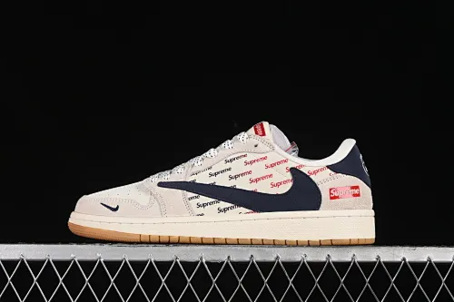 All categories Air Jordan Jordan series basketball shoes Air Jordan 1 Low High-end customized low-top sneakers Travis Scott x Fragment Design x Air Jordan 1 Low OG SP AJ1 Joe 1 Supreme joint-Zhuba Naika low-top cultural casual sneakers JH6088-613